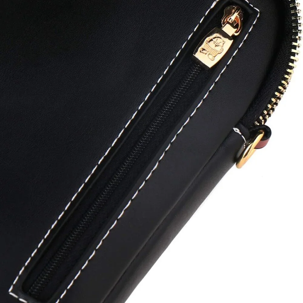 Leather Small Crossbody Bag for Women Cute Cat Design Lightweight Phone Purse